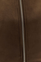 Hayes Faux Suede Collared Jacket in Chocolate – Chic&Drifts