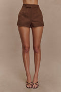 Sally Faux Suede Short in Milk Chocolate – Chic&Drifts