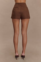 Sally Faux Suede Short in Milk Chocolate – Chic&Drifts