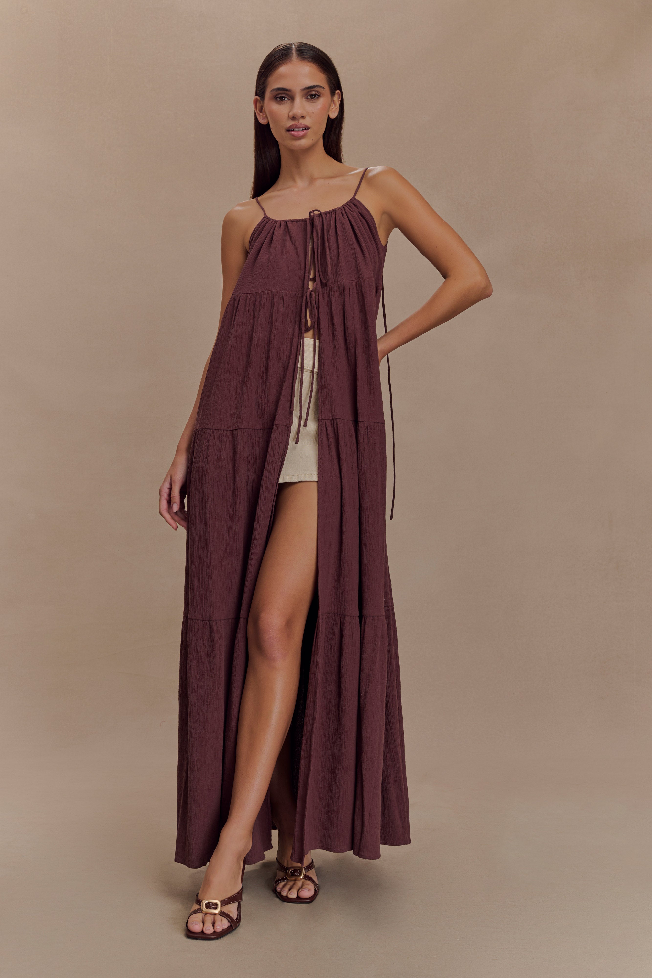 Lenny Front Tie Top in Chocolate – Chic&Drifts