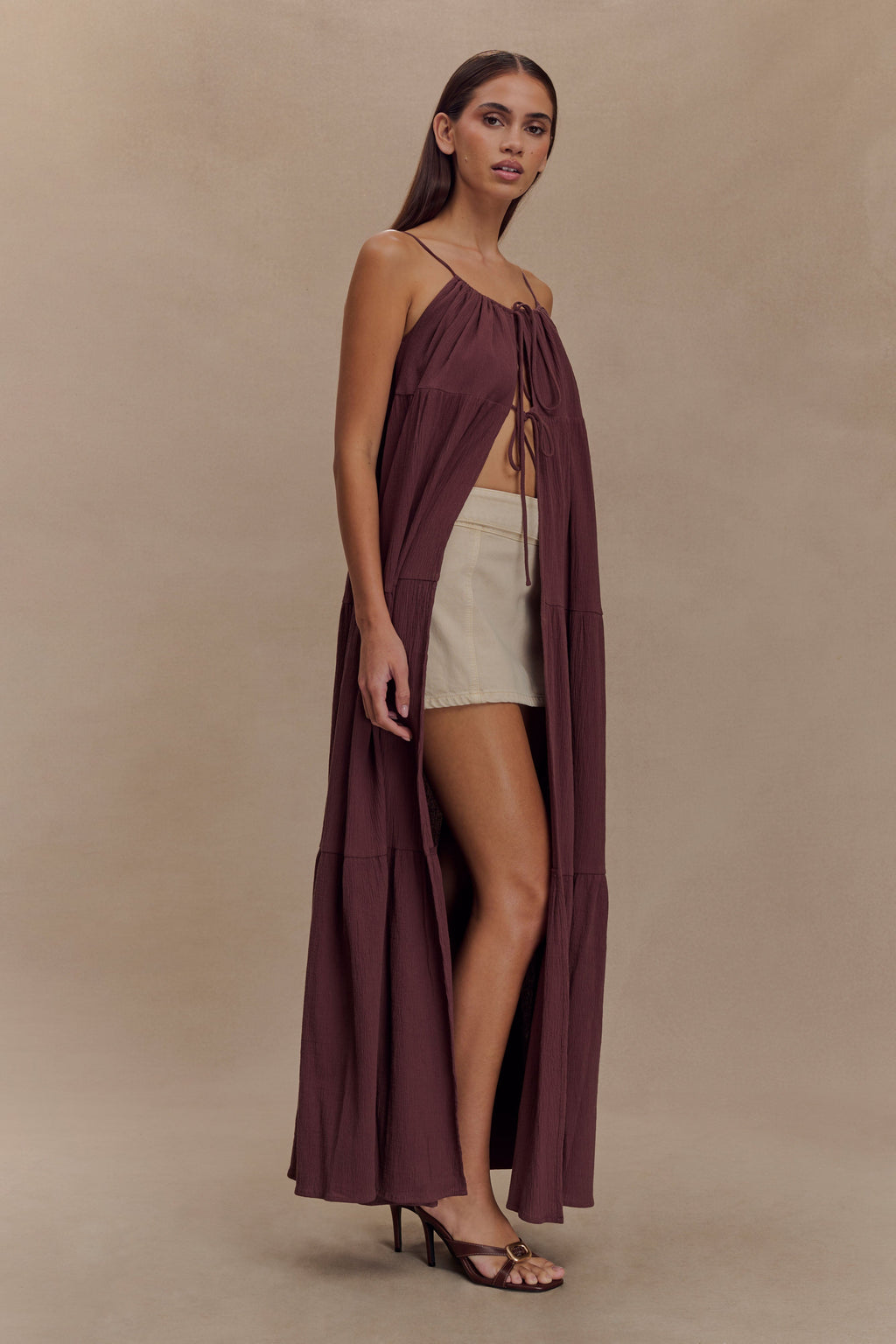 Lenny Front Tie Top in Chocolate – Chic&Drifts