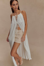 Lenny Front Tie Top in White – Chic&Drifts