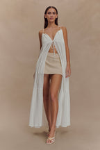 Lenny Front Tie Top in White – Chic&Drifts
