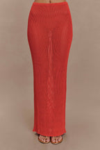 Reagan Knit Maxi Skirt in Orange – Chic&Drifts
