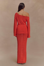 Reagan Knit Maxi Skirt in Orange – Chic&Drifts