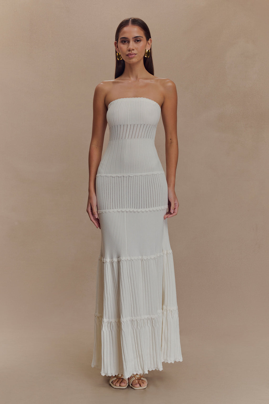 Finley Pointelle Knit Maxi Dress in Ivory – Chic&Drifts