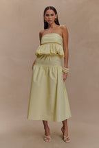 Amirah Strapless Bubble Crop Top in Lemon – Chic&Drifts
