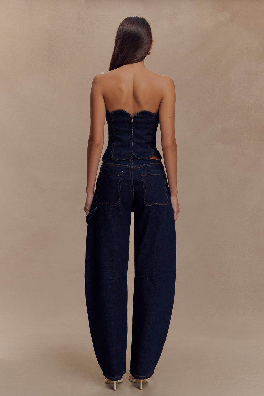 Oakley Strapless Scallop Denim Top in Indigo Blue – Chic&Drifts