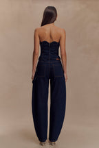 Oakley Strapless Scallop Denim Top in Indigo Blue – Chic&Drifts