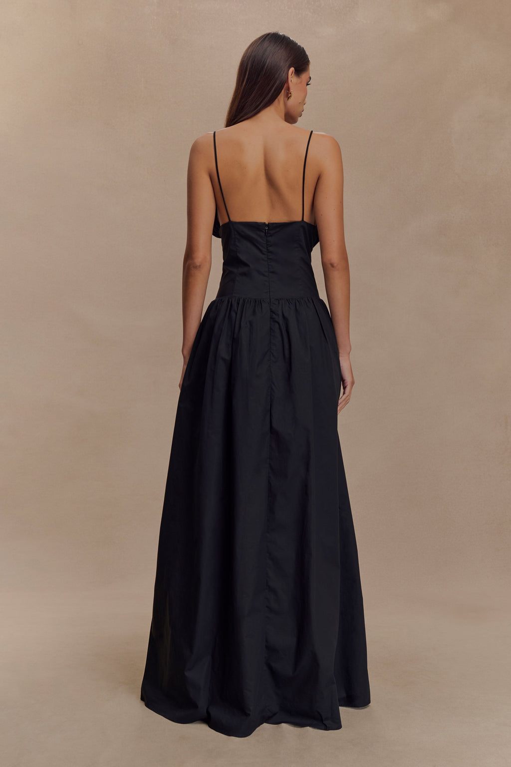 Janis Cotton Frill Maxi Dress in Black – Chic&Drifts