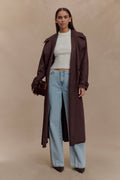 Marc Faux Suede Coat in Cocoa Chocolate – Chic&Drifts