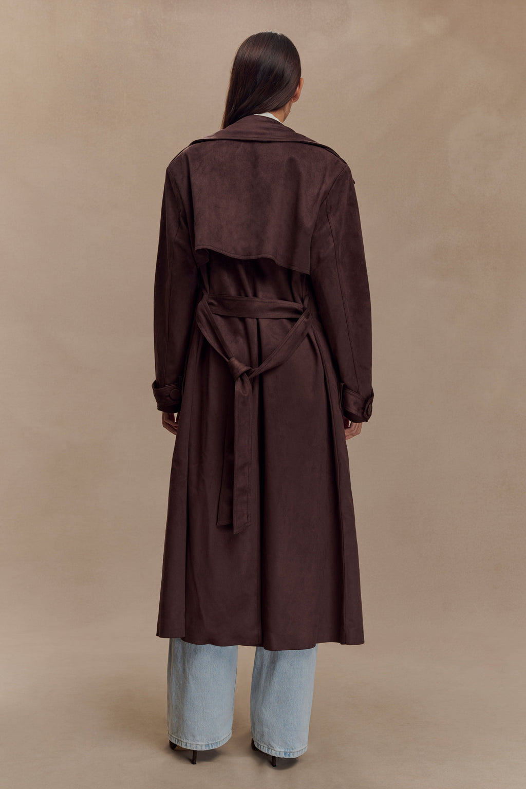 Marc Faux Suede Coat in Cocoa Chocolate – Chic&Drifts