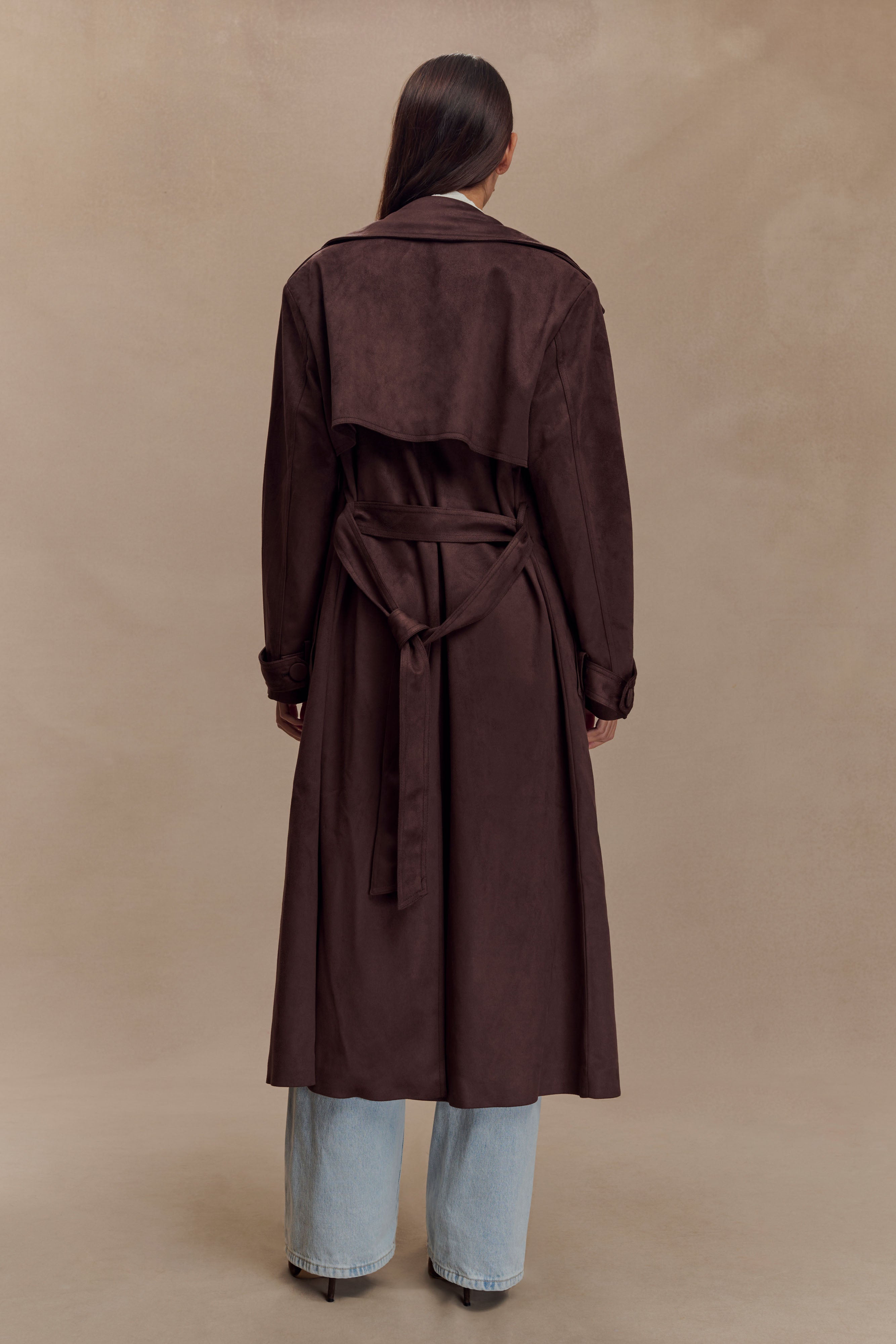 Marc Faux Suede Coat in Cocoa Chocolate – Chic&Drifts