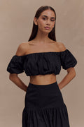 Autumn Off Shoulder Bubble Top in Black – Chic&Drifts