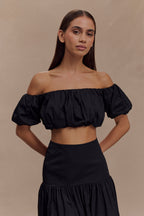 Autumn Off Shoulder Bubble Top in Black – Chic&Drifts