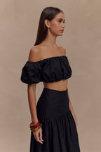 Autumn Off Shoulder Bubble Top in Black – Chic&Drifts