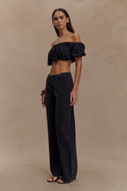 Autumn Off Shoulder Bubble Top in Black – Chic&Drifts