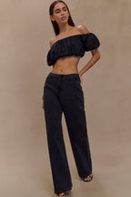 Caitlin Mid Rise Jeans in Washed Black – Chic&Drifts