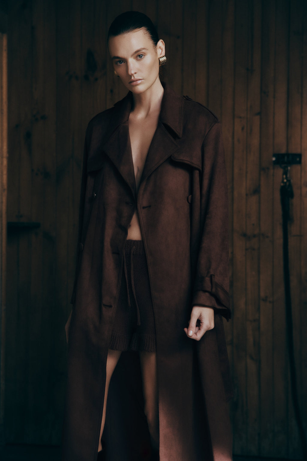 Marc Faux Suede Coat in Cocoa Chocolate – Chic&Drifts