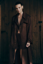 Marc Faux Suede Coat in Cocoa Chocolate – Chic&Drifts