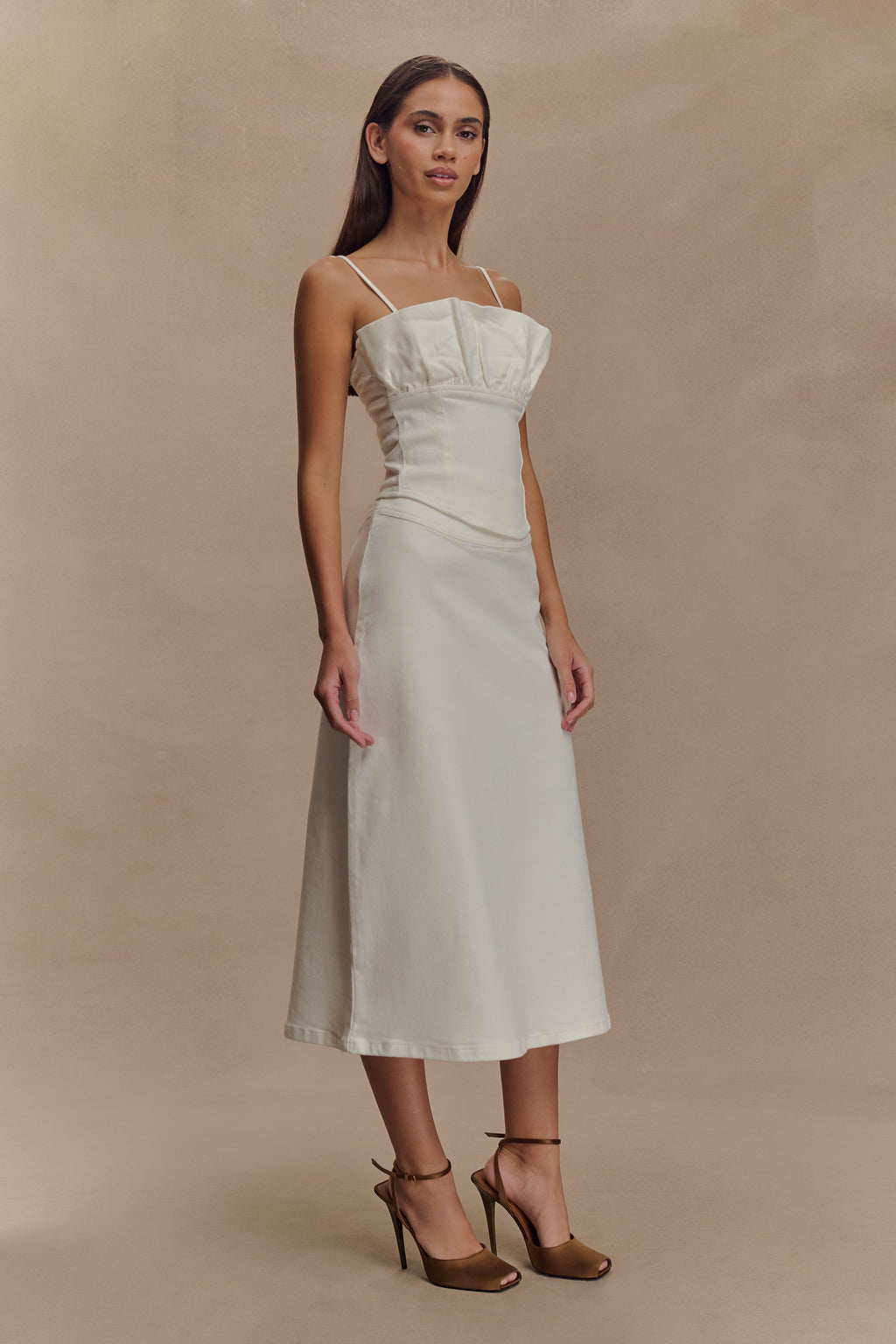 Cecilia Denim Frill Corset in White – Chic&Drifts