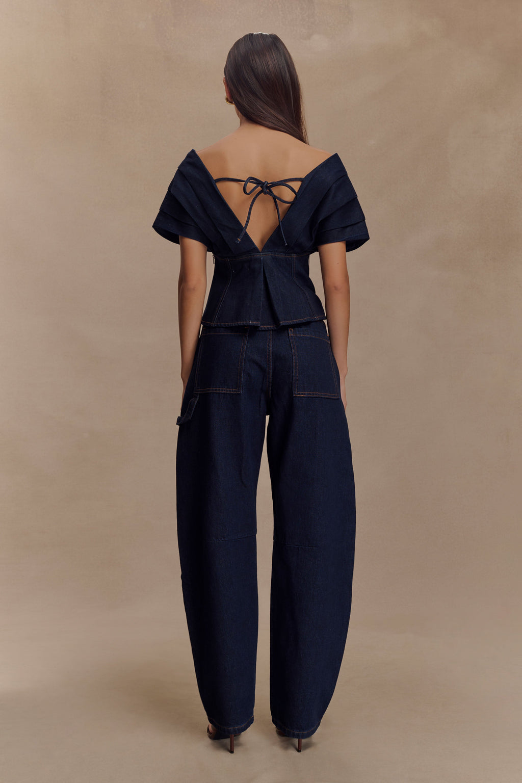 Rayne Off Shoulder Denim Top in Indigo Blue – Chic&Drifts