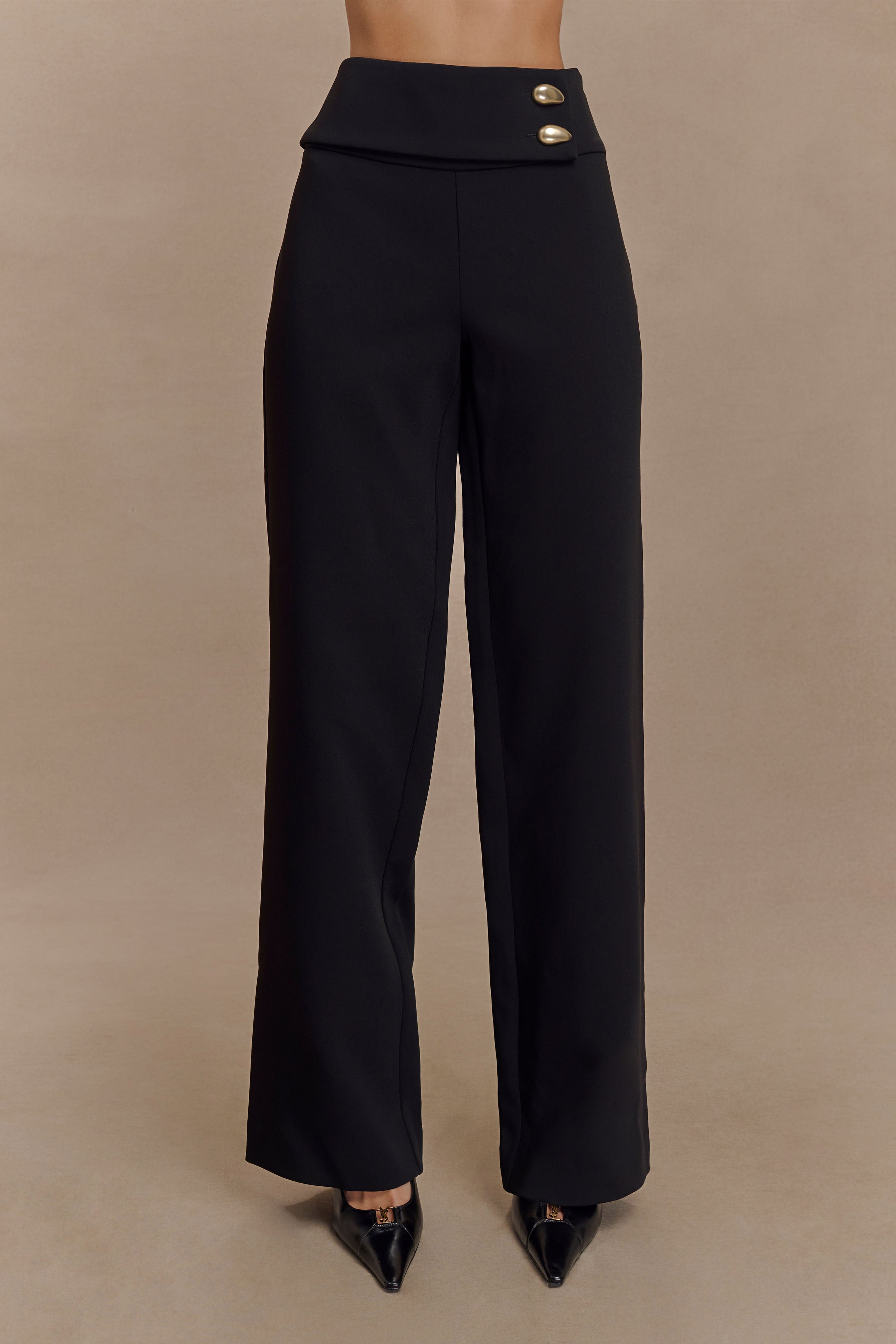 Lindie Straight Leg Suiting Trousers - Black