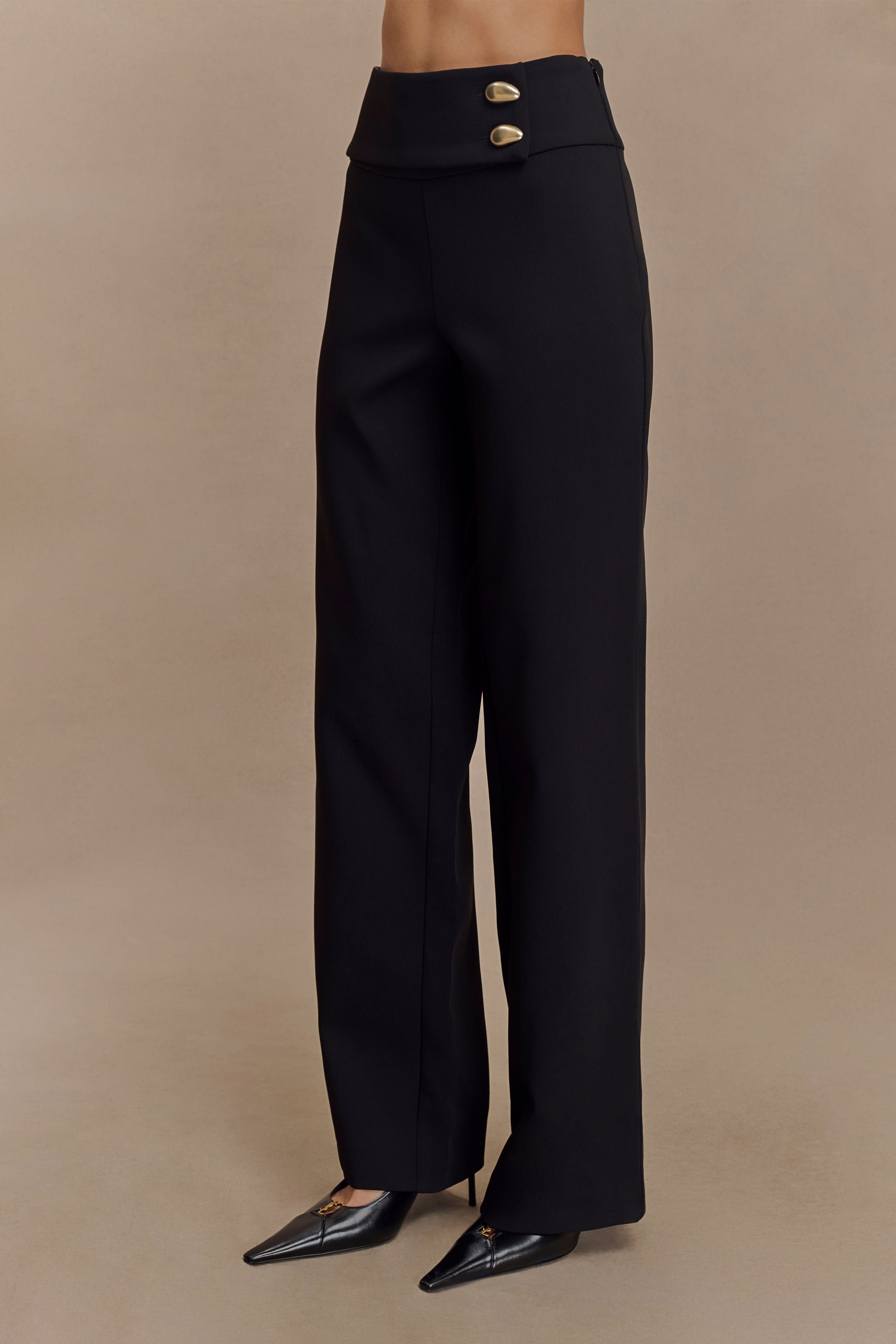 Lindie Straight Leg Suiting Trousers - Black