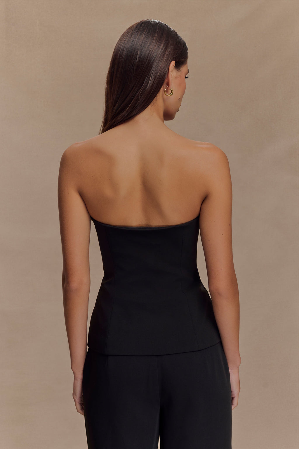 Lindie Strapless Suiting Top in Black – Chic&Drifts