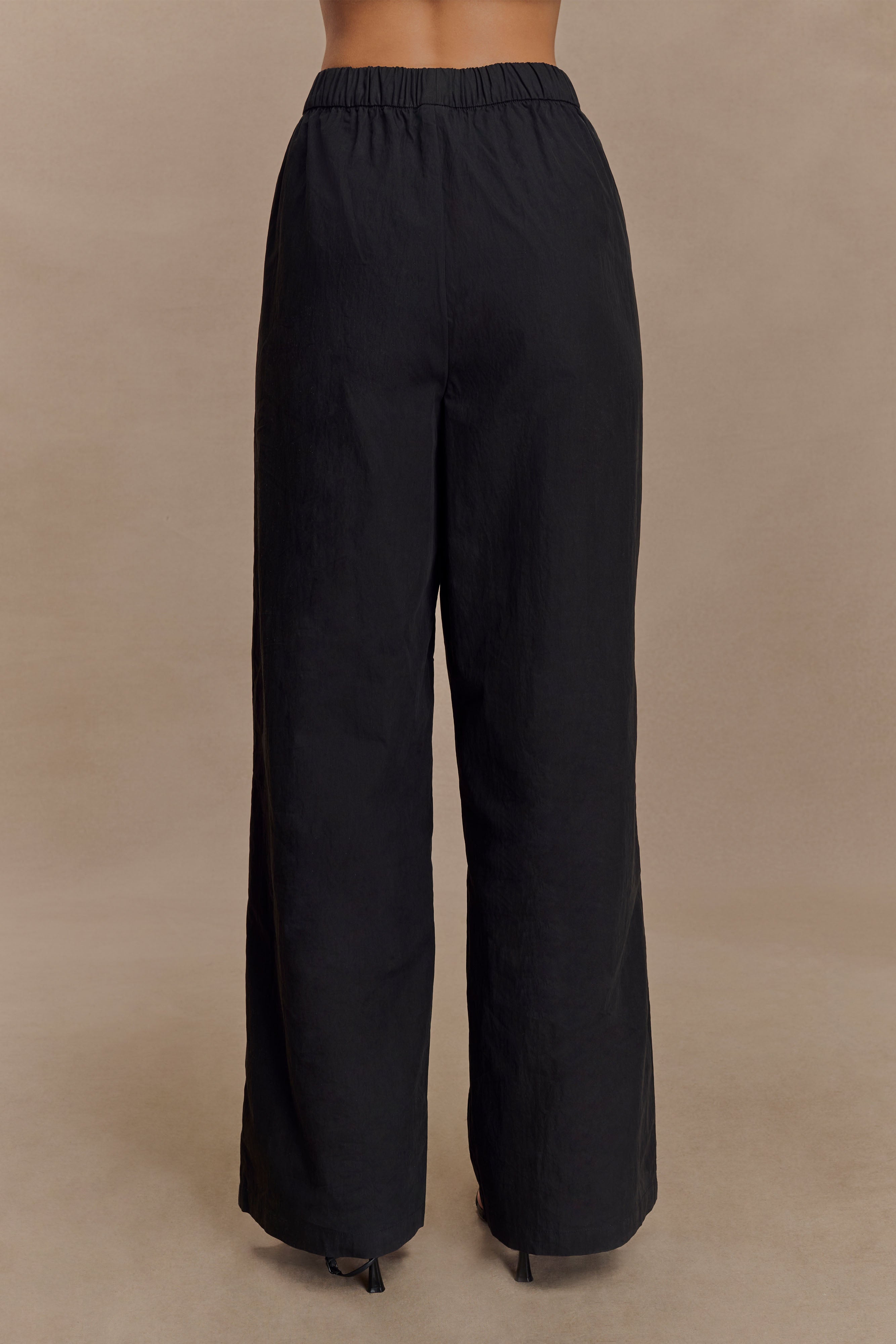 Campbell Cotton Wide Leg Trousers - Black
