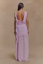 Daria Draped Chiffon Maxi Dress in Light Lilac – Chic&Drifts