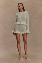 Eleanor Knit Frill Cardigan in White – Chic&Drifts