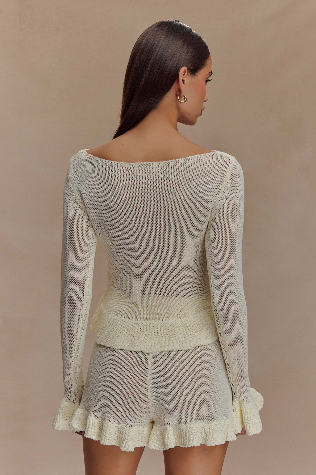 Eleanor Knit Frill Cardigan in White – Chic&Drifts
