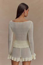 Eleanor Knit Frill Cardigan in White – Chic&Drifts