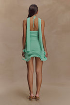 Caprice Halter Knit Mini Dress in Lagoon – Chic&Drifts