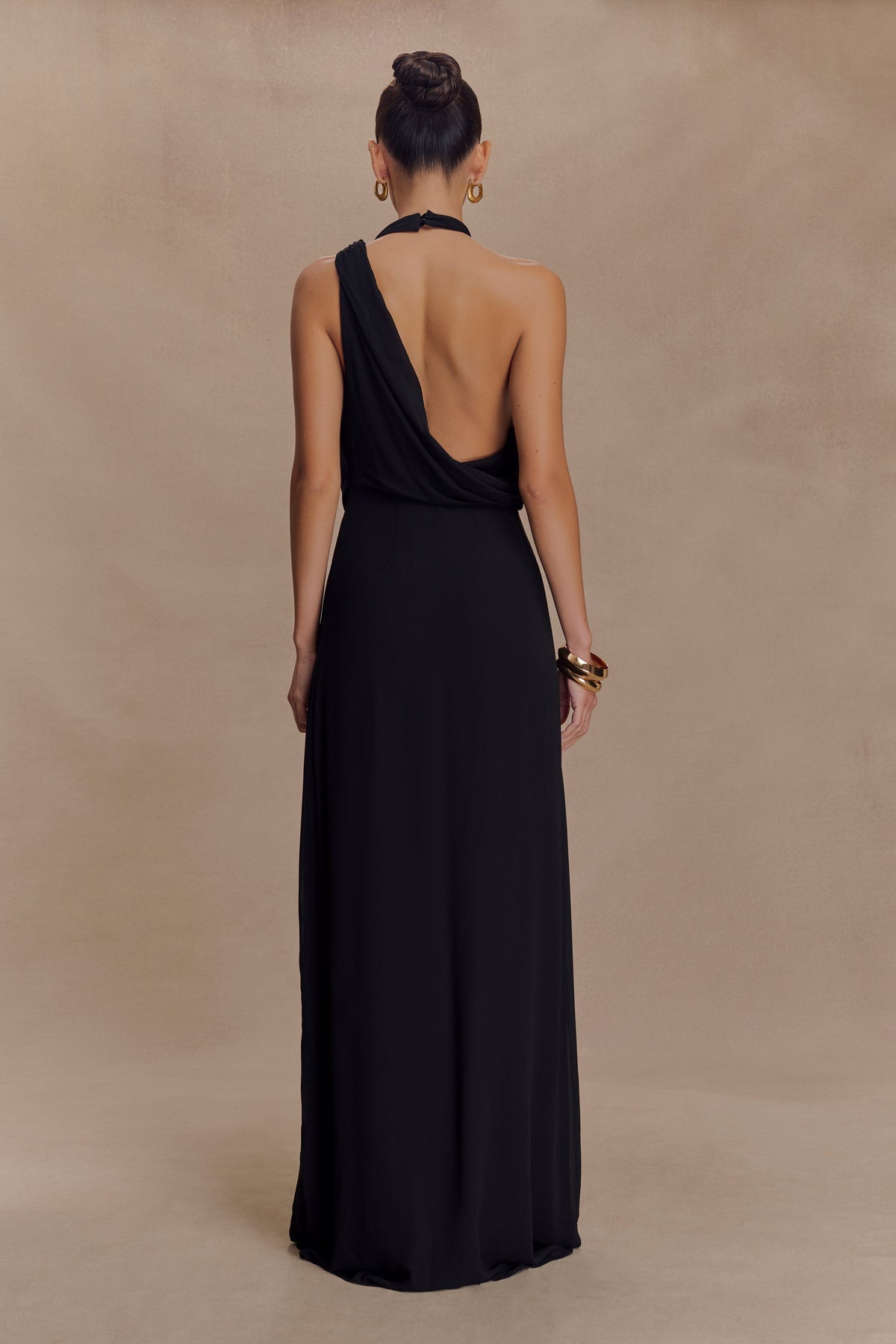 Galia Cowl Neck Maxi Dress in Black – Chic&Drifts