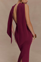 Darby Knit Scarf Maxi Dress in Merlot – Chic&Drifts