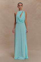 Galia Cowl Neck Maxi Dress in Lagoon – Chic&Drifts
