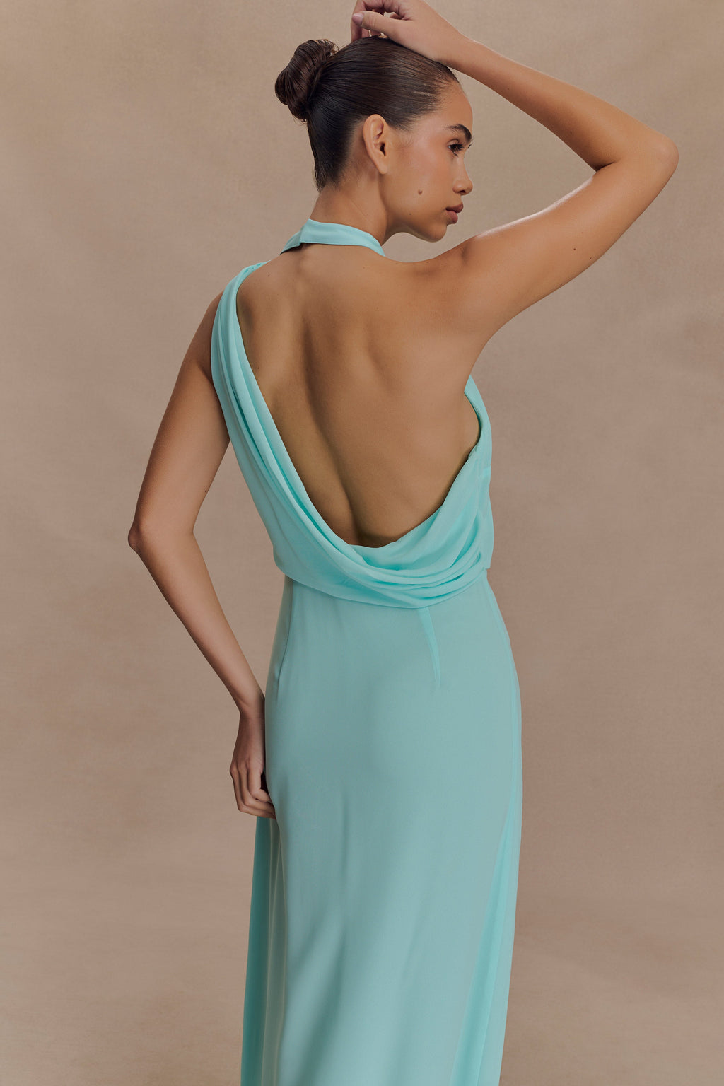 Galia Cowl Neck Maxi Dress in Lagoon – Chic&Drifts