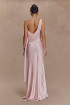 Carah Satin And Chiffon Maxi Dress in Pale Pink – Chic&Drifts