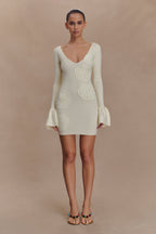 Amari Knit Crochet Knit Mini Dress in Ivory – Chic&Drifts
