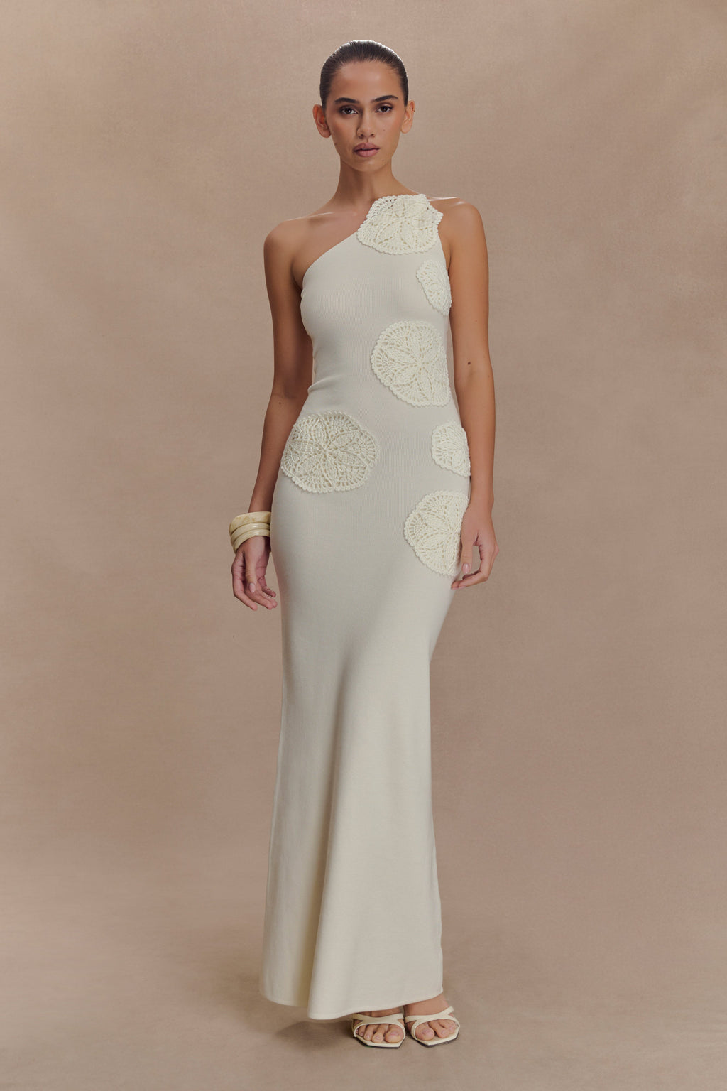 Teneika Crochet Knit Maxi Dress in Ivory – Chic&Drifts