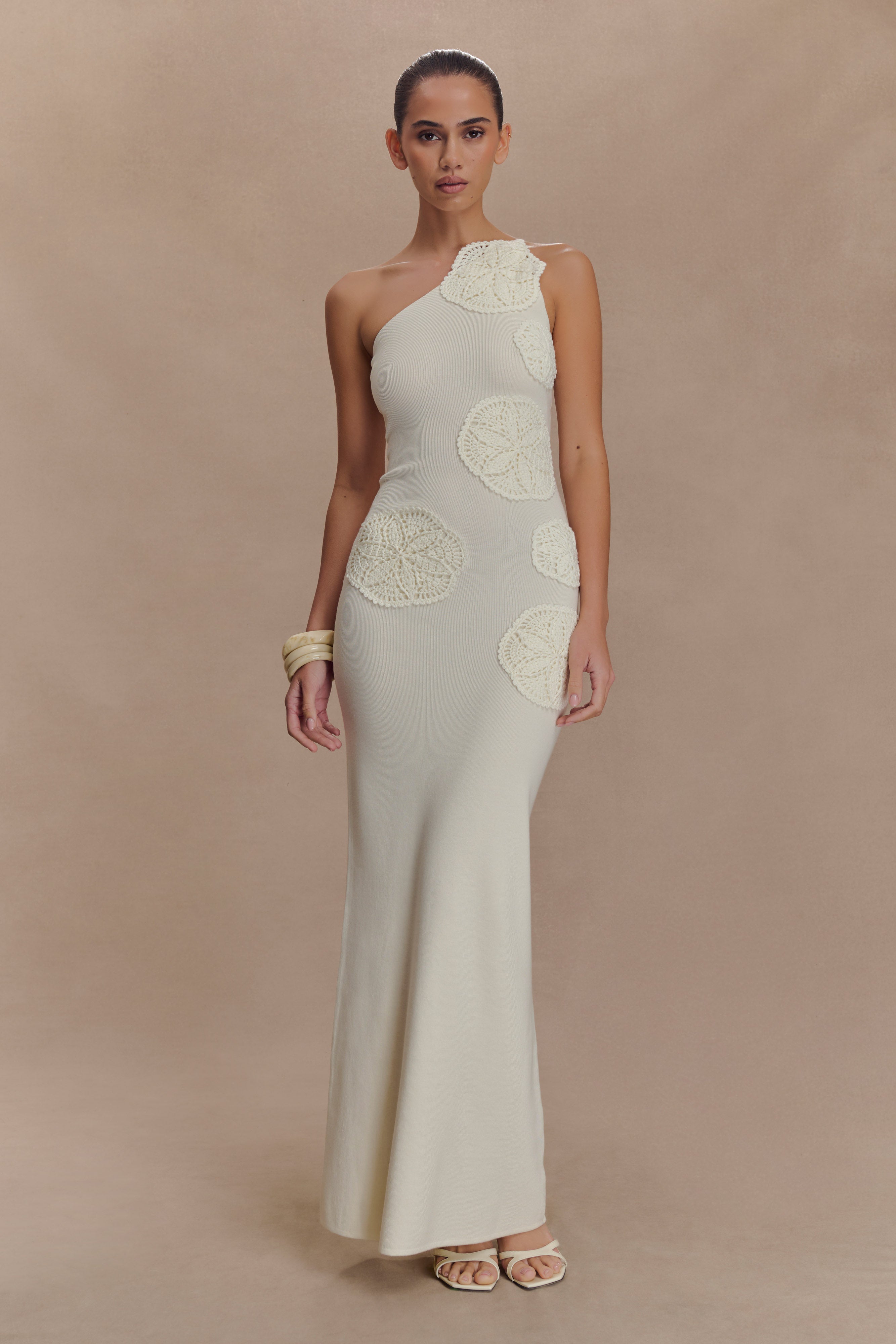 Teneika Crochet Knit Maxi Dress in Ivory – Chic&Drifts