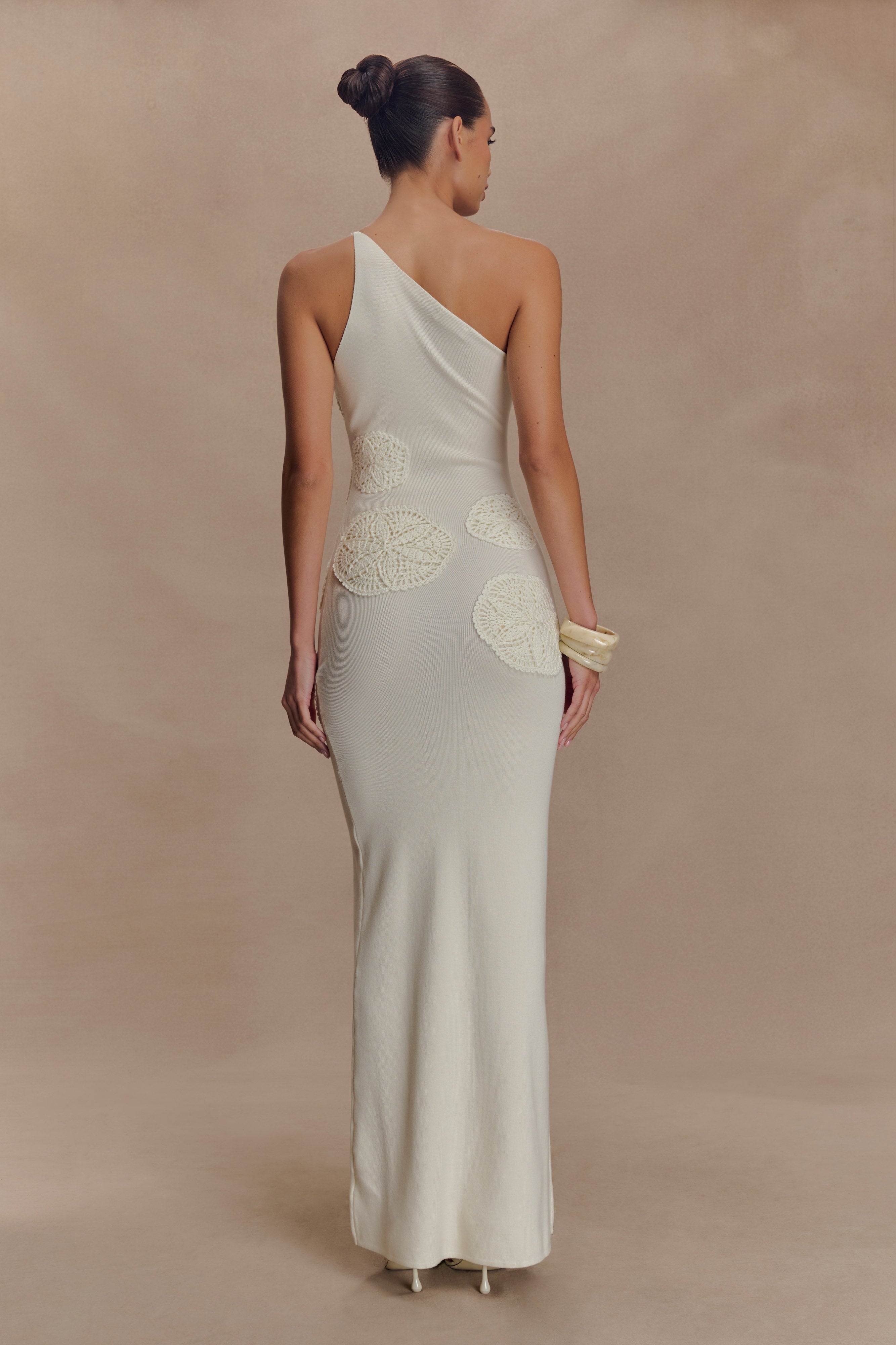 Teneika Crochet Knit Maxi Dress in Ivory – Chic&Drifts