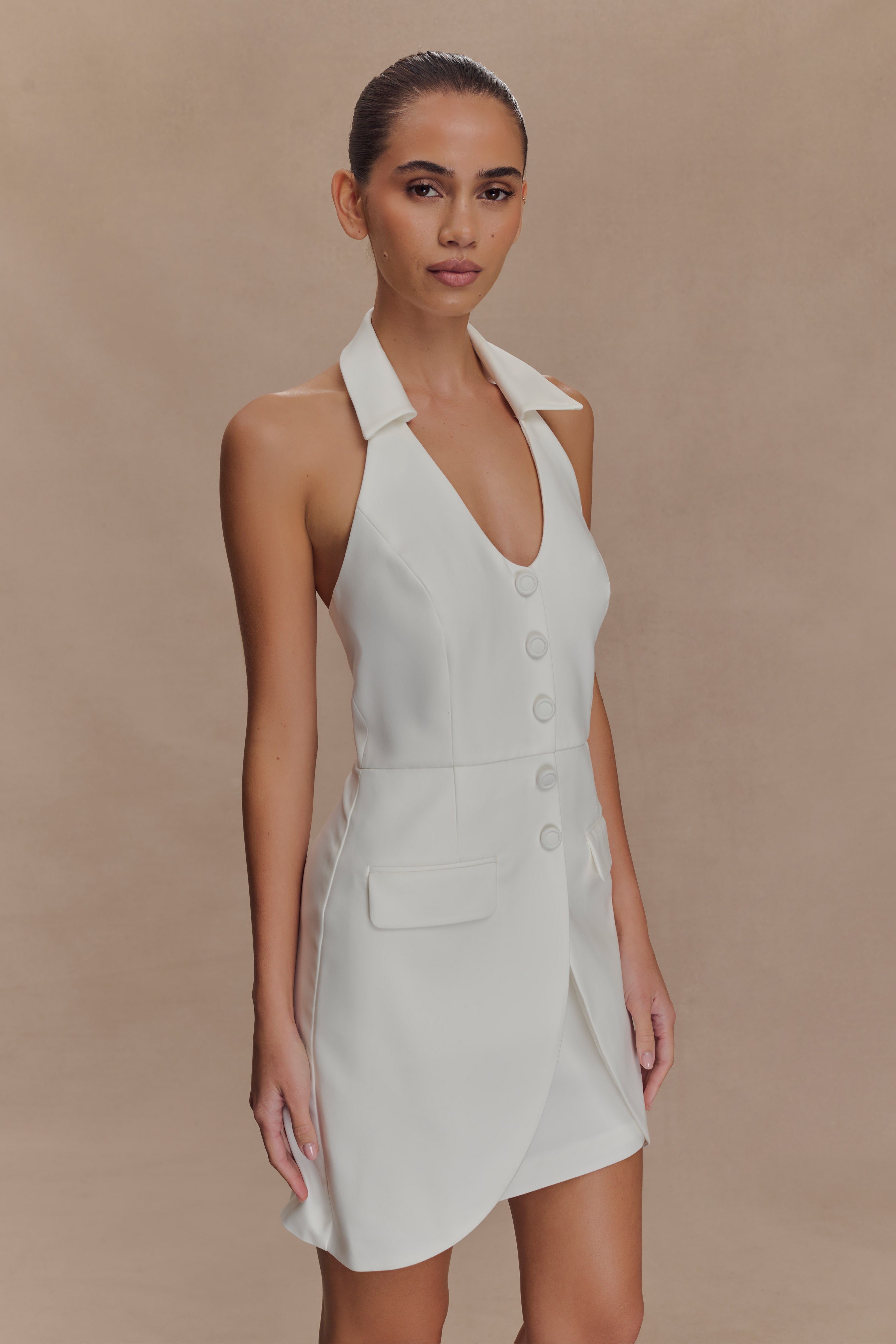 Ruth Cotton Halter Mini Dress