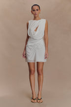 Oria Chiffon Mini Dress in White – Chic&Drifts