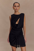 Oria Chiffon Mini Dress in Black – Chic&Drifts