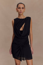 Oria Chiffon Mini Dress in Black – Chic&Drifts