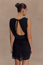 Oria Chiffon Mini Dress in Black – Chic&Drifts