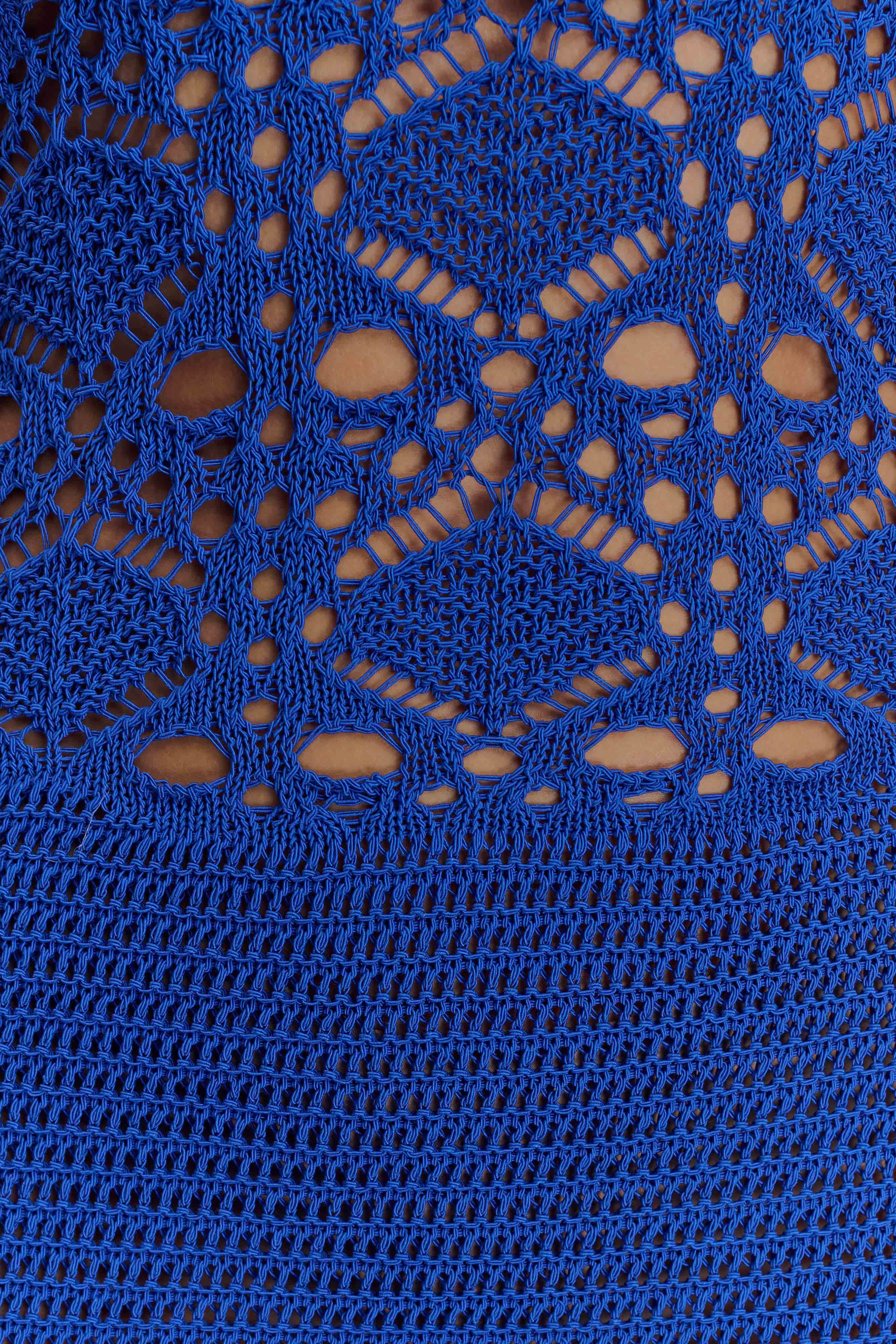 Everette Crochet Knit Mini Dress in Cobalt – Chic&Drifts